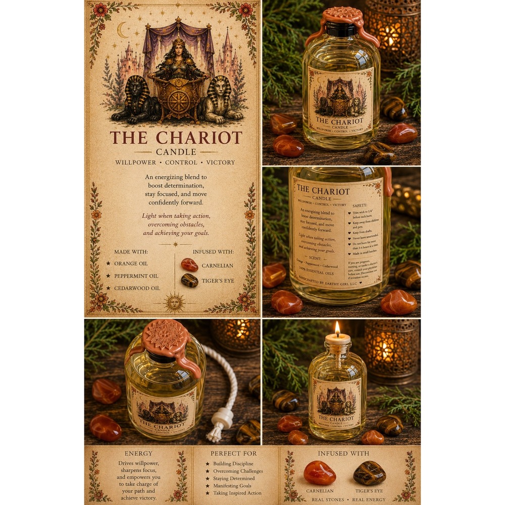 The‎ Chariot Tarot Ritual Oil Candle